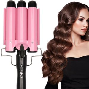 2024 Newest 3 Barrel Curling Iron Jumbo 1.25 inch (32mm) Hair Curling Wand Crimper Instant Heating Adjustable Hair Curler with 2 Temperature Control