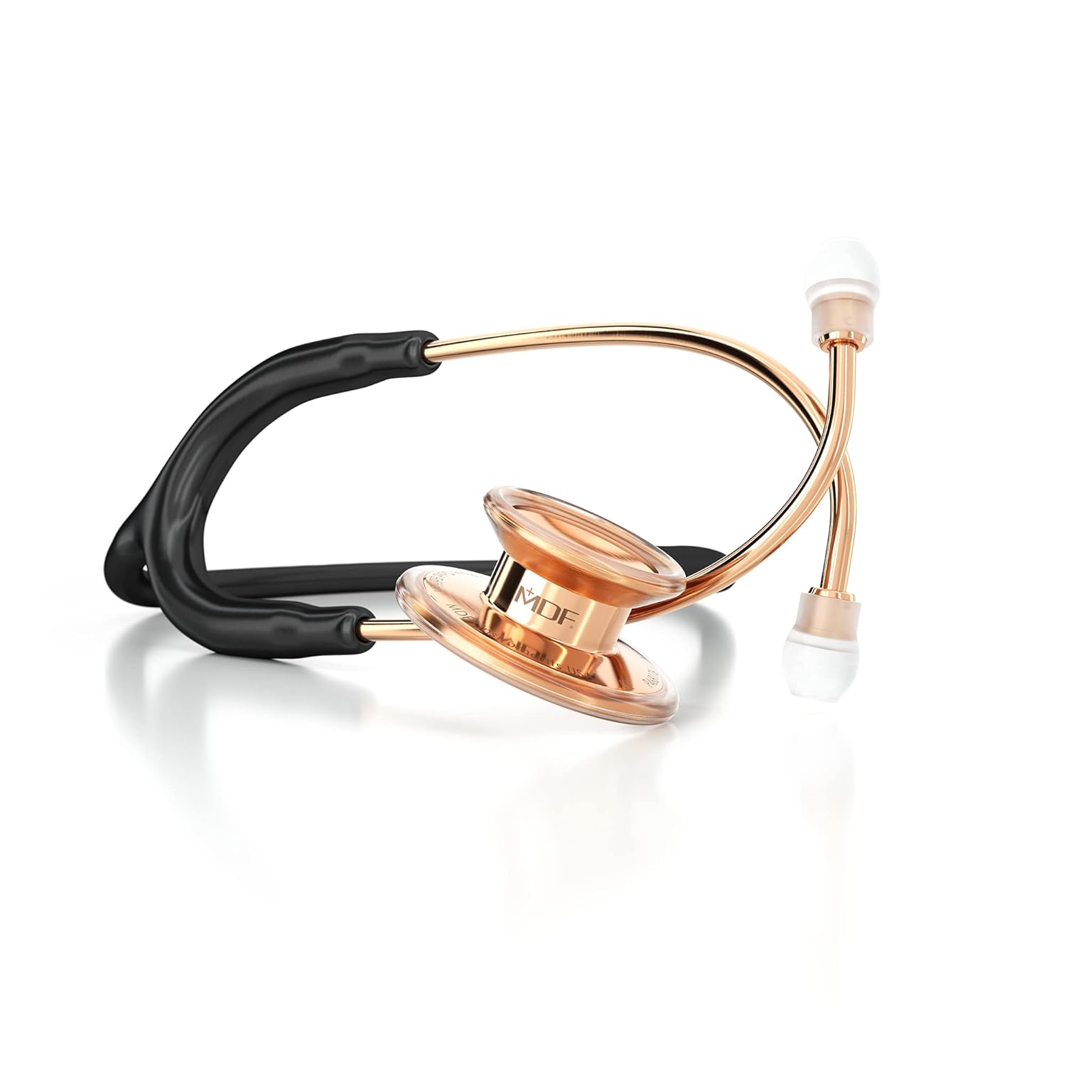 MDF Instruments, RoseGold MD One Stainless Steel Stethoscope, Adult, Black Tube, RoseGold Chestpieces-Headset, MDF777RG11 MDF Instruments, RoseGold MD One Stainless Steel Stethoscope, Adult, Black Tube, RoseGold Chestpieces-Headset, MDF777RG11