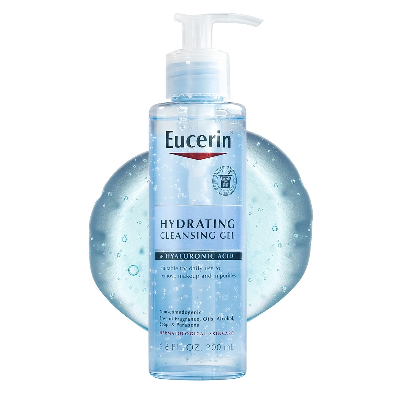 Eucerin Hydrating Cleansing Gel, Daily Face Wash and Makeup Remover Formulated with Hyaluronic Acid, 6.8 Fl Oz Bottle Eucerin Hydrating Cleansing Gel, Daily Face Wash and Makeup Remover Formulated with Hyaluronic Acid, 6.8 Fl Oz Bottle