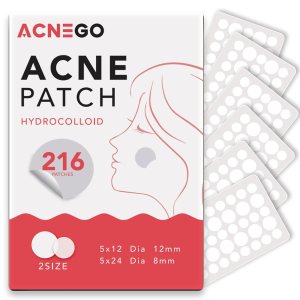 216 Counts Pimple Patches for Face, Hydrocolloid Acne Patches Zit Patches for Face Acne Spot Patch Cystic Acne Stickers Blemish Hydrocolloid Patches for all Skin Type