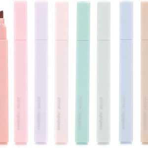 ZEYAR Aesthetic Cute Highlighter Pens, Cream colors, Chisel Tip, Water Based, Quick Dry, No Bleed for bible, four seasons color series (8 Spring Colors)