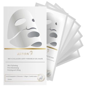 Bio-Collagen Real Deep Mask 8 EA – Overnight Hydrating Sheet Mask for Rough and Dry Skin with Patented Porous Structure Hydrogel Type