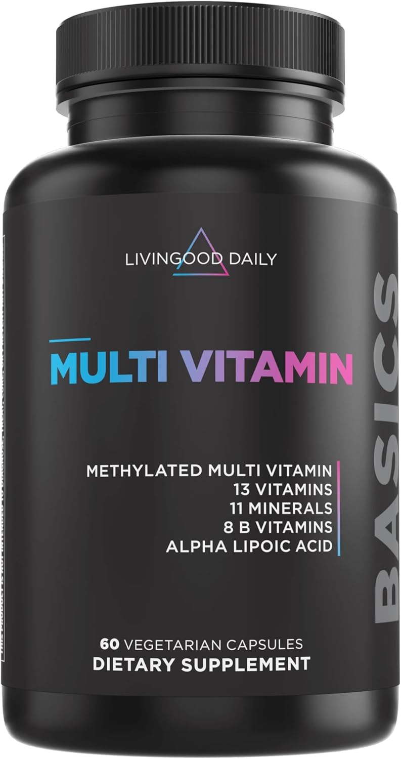 Livingood Daily Methylated Multivitamin for Women & Men, Multi Vitamin – Mineral Supplement Capsules with Iron, B Complex, Selenium, & Zinc – Non-GMO, Gluten-Free, Vegetarian Multi Vitamins for Adults Livingood Daily Methylated Multivitamin for Women & Men, Multi Vitamin – Mineral Supplement Capsules with Iron, B Complex, Selenium, & Zinc – Non-GMO, Gluten-Free, Vegetarian Multi Vitamins for Adults