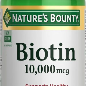Nature’s Bounty Biotin, Supports Healthy Hair, Skin and Nails, 10,000 mcg, Rapid Release Softgels, 120 Ct