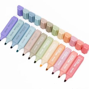 ZEYAR Highlighter Pen, Vintage Colors Chisel Tip Markers, Water Based, Quick Dry, No Bleed, for Bible Study Notes School Office (12 Vintage Colors)