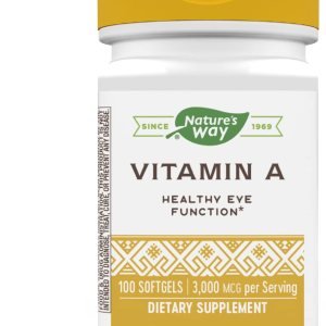 Nature’s Way Vitamin A, 3,000 mcg per serving, 100 Softgels