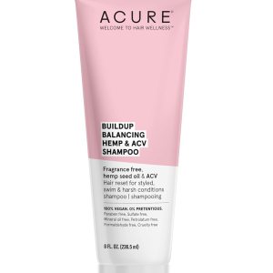 ACURE Buildup Balancing Hemp & Apple Cider Vinegar Shampoo | 100% Vegan | Resets & Balances Hair for Styled, Swim & Harsh Conditions | Fragrance Free Formula | 8 Fl Oz