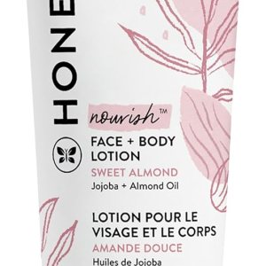 The Honest Company Hydrating Face + Body Lotion | Fast Absorbing, Naturally Derived, Hypoallergenic | Sweet Almond Nourish, 8.5 fl oz