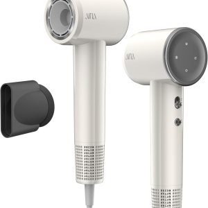 AINA Hair Dryer, Blow Dryer – Brushless Motor, 110,000 RPM Lightweight, Ionic Travel 110V/ALCI Plug(1vory White)