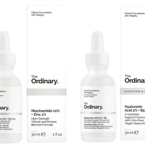 The Ordinary Facial Treatment: Hyaluronic Acid with 2% + B5 (30ml) and The Ordinary Niacinamide 10% + Zinc 1% (30ml) Bundle Face Care Set