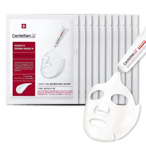 CENTELLIAN 24 Madeca Derma Face Mask (Intensive, 10pc) – Soothing Cotton Sheet Mask for Sensitive, All Skin Types, 24-Hour Hydration. Premium Korean Skin Care. TECA, Centella Asiatica, Madecassoside.