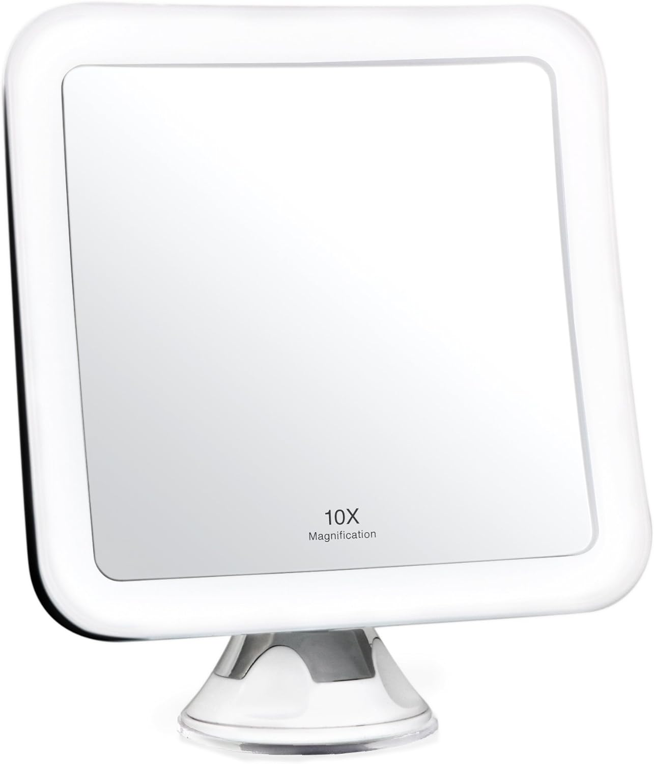 Fancii 10X Magnifying Lighted Makeup Mirror – Daylight LED Vanity Mirror – Compact, Cordless, Locking Suction, 6.5″ Wide, 360 Rotation, Portable Illuminated Bathroom Mirror (Square) Fancii 10X Magnifying Lighted Makeup Mirror – Daylight LED Vanity Mirror – Compact, Cordless, Locking Suction, 6.5″ Wide, 360 Rotation, Portable Illuminated Bathroom Mirror (Square)