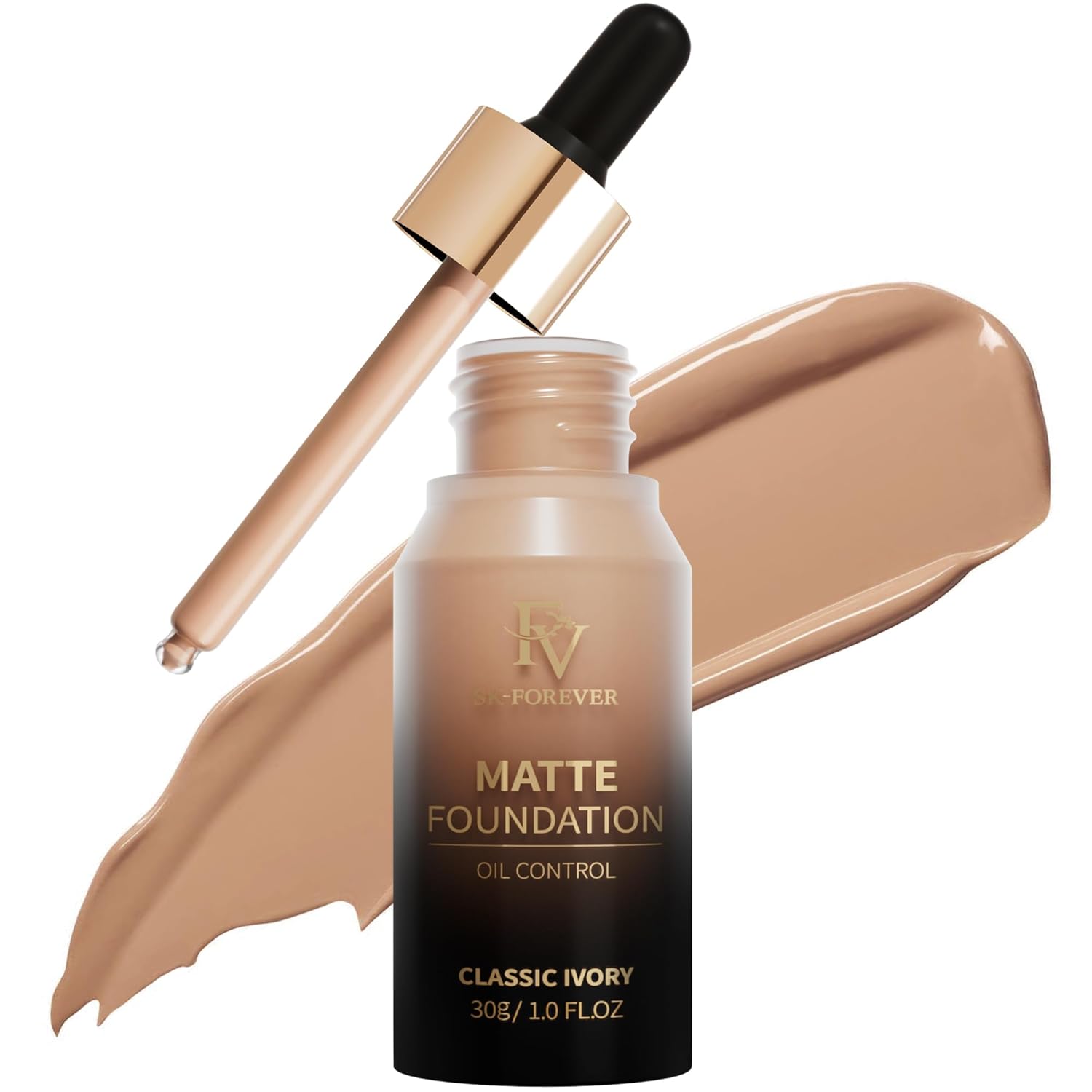 FV Full Coverage Liquid Foundation Makeup, Long Lasting Matte Foundation with Flawless Finish, Concealing & Minimizing Pores, Oil Control Waterproof for Oily Combination Skin, 1 Fl. Oz(Classic Ivory) FV Full Coverage Liquid Foundation Makeup, Long Lasting Matte Foundation with Flawless Finish, Concealing & Minimizing Pores, Oil Control Waterproof for Oily Combination Skin, 1 Fl. Oz(Classic Ivory)