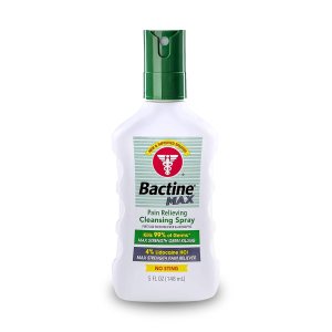 Bactine MAX First Aid Spray – Pain Relief Cleansing Spray with 4% Lidocaine – Numbing Lidocaine Spray Kills 99.9% of Germs – Pain + Itch Relief for Minor Cuts & Scrapes, Burns & Bug Bites – 5oz