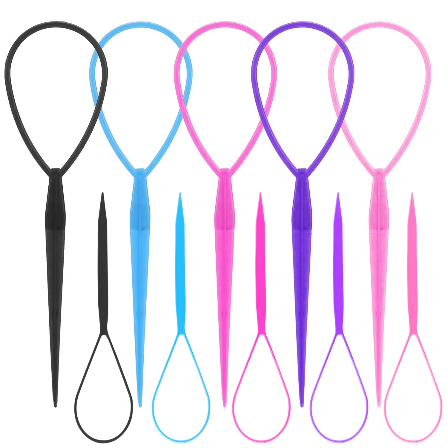 WSYUB 10Pcs Topsy Tail Tools, Hair Tools Braid Accessories Ponytail Maker for Girs, French Braid Tool Loop for Hair Styling, 5 Colors WSYUB 10Pcs Topsy Tail Tools, Hair Tools Braid Accessories Ponytail Maker for Girs, French Braid Tool Loop for Hair Styling, 5 Colors