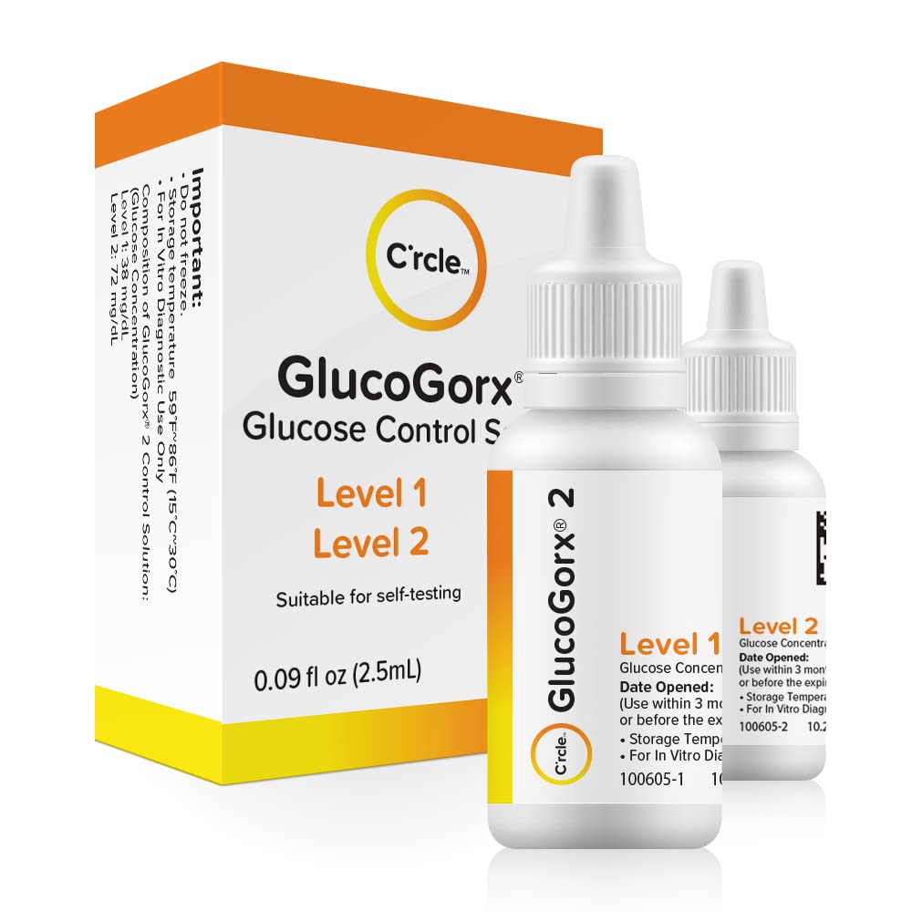 C’rcle Glucogorx Blood Testing Control Solution for Diabetic Blood Glucose Monitoring (Level 1& 2) for C’rcle Glucogorx Test Meters C’rcle Glucogorx Blood Testing Control Solution for Diabetic Blood Glucose Monitoring (Level 1& 2) for C’rcle Glucogorx Test Meters