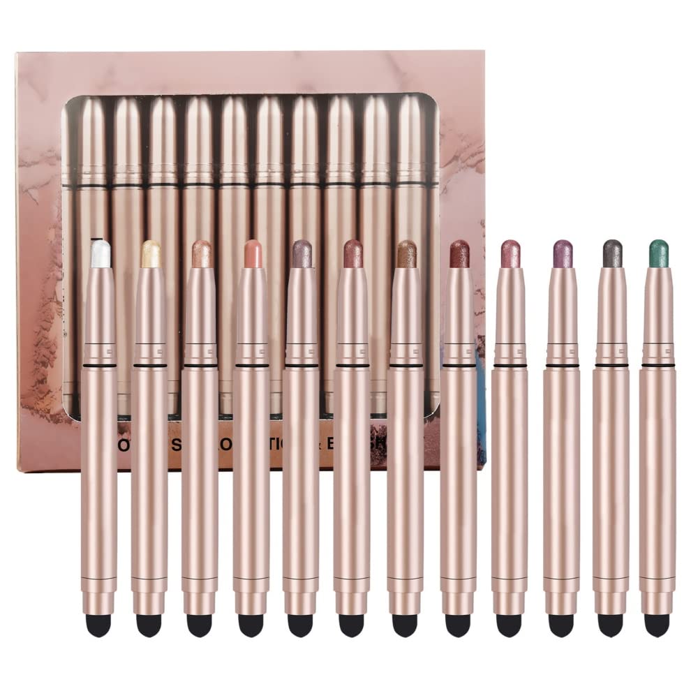 Cream Eyeshadow Stick, Cream to Powder Eyeshadow Pen Matte Shimmer Eyeshadow Stick Waterproof Long Lasting (12 colors set) Cream Eyeshadow Stick, Cream to Powder Eyeshadow Pen Matte Shimmer Eyeshadow Stick Waterproof Long Lasting (12 colors set)