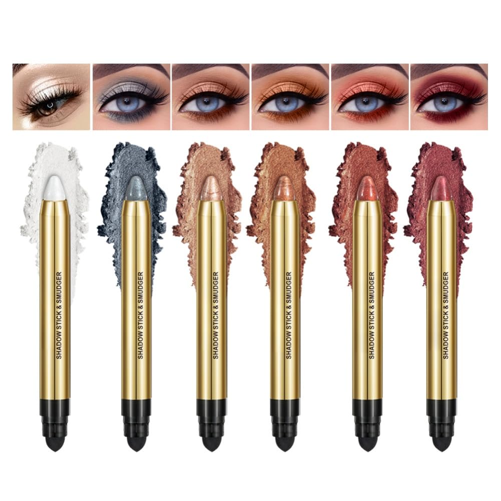 Lucoss 6PCS Cream Eyeshadow Stick, Shimmer Eye Shadow Stick Waterproof Eyeshadow Pencil Long Lasting Glitter Eyeshadow Sticks for Women Eyes Makeup Easy to Wear Lucoss 6PCS Cream Eyeshadow Stick, Shimmer Eye Shadow Stick Waterproof Eyeshadow Pencil Long Lasting Glitter Eyeshadow Sticks for Women Eyes Makeup Easy to Wear