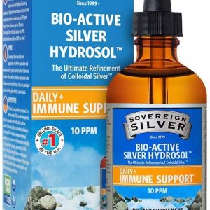Sovereign Silver Bio-Active Silver Hydrosol for Immune Support – Colloidal Silver Liquid – 10 ppm, 4oz (118mL) – Dropper