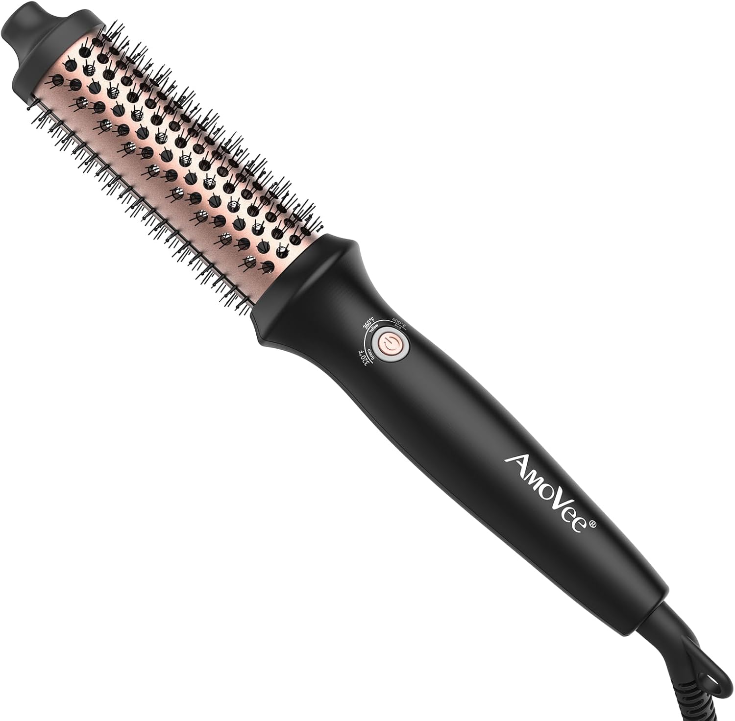 AmoVee Thermal Brush for Blowout Look, 1.25 Inch Ionic Heated Round Brush Makes Hair Smoother, Dual Voltage Thermal Round Brush Get Natural Curls, Easy to Use, PTC Fast Heating AmoVee Thermal Brush for Blowout Look, 1.25 Inch Ionic Heated Round Brush Makes Hair Smoother, Dual Voltage Thermal Round Brush Get Natural Curls, Easy to Use, PTC Fast Heating
