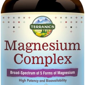 Terranics 5-in-1 Magnesium Complex Supplement 500mg – 5 Forms High Absorption Magnesium Glycinate Citrate Malate Aspartate Gluconate – Non-GMO 120 Vegan Magnesio Capsule for Sleep Muscle Heart Health