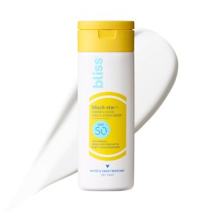 Bliss Block Star Sheer Liquid Face Sunscreen SPF 50-2 fl oz. – 100% Mineral Broad Spectrum Sunscreen With Zinc Oxide & Titanium Dioxide – Non Greasy Invisible finish