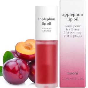 NOONI Korean Lip Oil – Appleplum | Lip Stain, Gift, Long-Lasting, Moisturizing, Plumping, Revitalizing for Dry Lips, Waterproof, No Peel Off, Korean Lip Tint, Red Tinted Lips, 0.12 Fl Oz