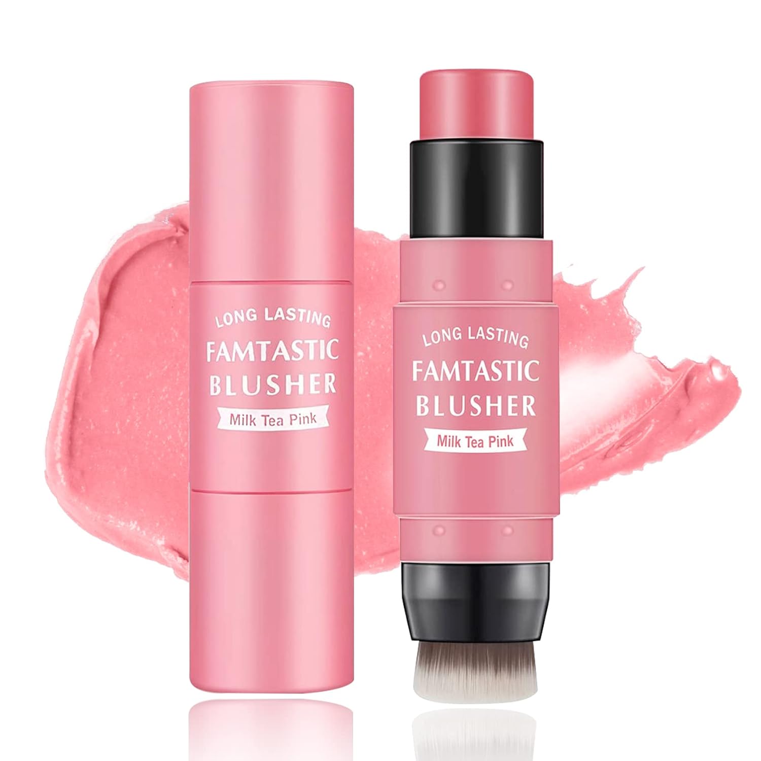 NVLEPTAP Cream Blush Stick, Natural Finish, Cherry Pink, 3 in 1 Cheek Blush, Lip Tint, Eye Shadow Makeup, Long Lasting Waterproof, Includes Brush – Stick Format NVLEPTAP Cream Blush Stick, Natural Finish, Cherry Pink, 3 in 1 Cheek Blush, Lip Tint, Eye Shadow Makeup, Long Lasting Waterproof, Includes Brush – Stick Format