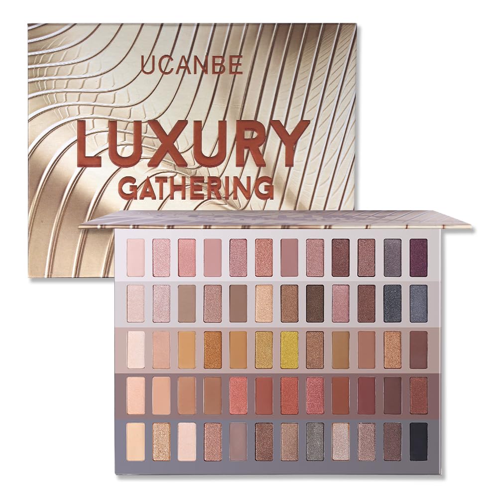 UCANBE Luxury Gathering Neutral Eyeshadow Makeup Palette, Naked Shimmer Matte Metallic Glitter Subtle Eyes Shadow,High Pigmented Nudes Creamy Smokey Pallet Set UCANBE Luxury Gathering Neutral Eyeshadow Makeup Palette, Naked Shimmer Matte Metallic Glitter Subtle Eyes Shadow,High Pigmented Nudes Creamy Smokey Pallet Set