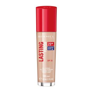 Rimmel London Lasting Finish 25HR – 100 Ivory – Foundation, 25-Hour Wear, Full Coverage, Waterproof, 1oz
