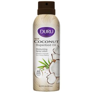 Duru Coconut Moisturizing Spray Body Lotion – Spray Moisturizer for Body Skin Care Products Coconut Oil Lotion for Dry Skin Repair 48 Hour Moisture Superfood Oils for Skin Body Lotion for Women Men