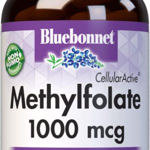 Bluebonnet Nutrition CellularActive Methylfolate 1000 mcg – Formulated with Quatrefolic – for Energy, Mood, and Prenatal Health – Vegan, Gluten-Free, Non-GMO, and Kosher – 60 Capsules – 60 Servings
