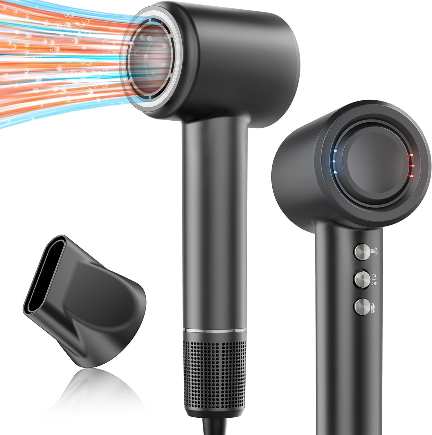 High Velocity Hair Dryer, Intelligent Heat Control Hairdryer No Extreme Heat for Fast Drying Precise Styling, 200 Millions Ionic Blow Dryer with Styling Concentrator for Different Hair Types High Velocity Hair Dryer, Intelligent Heat Control Hairdryer No Extreme Heat for Fast Drying Precise Styling, 200 Millions Ionic Blow Dryer with Styling Concentrator for Different Hair Types