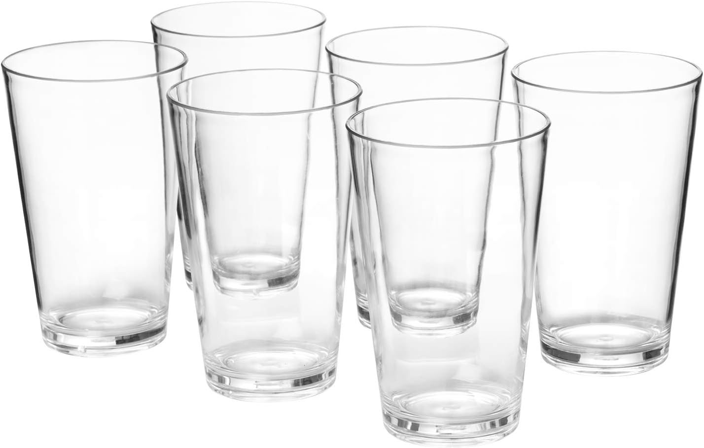 18-ounce Plastic Tumblers Water Juice Cups Dishwasher Safe BPA-free Clear Set of 6 Premium Quality Drinking Glasses 18-ounce Plastic Tumblers Water Juice Cups Dishwasher Safe BPA-free Clear Set of 6 Premium Quality Drinking Glasses