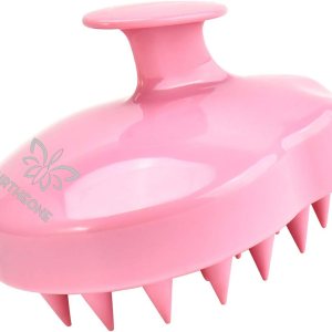 Soft Silicone Hair Scalp Massager Shampoo Brush for Wet Dry Oily Curly Straight Thick Thin Rough Long Short Natural Men Women Kids Pets Hair Care Tools(Pink
