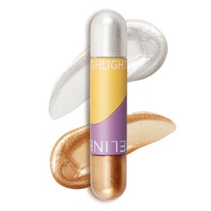 2 in 1 Liquid Contour Highlighter Stick,Smooth Glitter Highlighter Makeup,Multi-Use Body Shimmer Liquid Bronzer