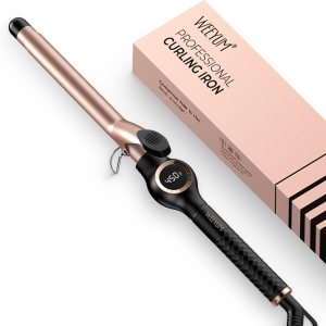 Curling Iron 3/4 Inch Barrel, Long Barrel Curling Wand for Hair, Ceramic Tourmaline Hair Curling Iron Double Voltage(100-240V)
