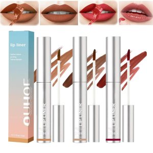 3 Pcs Removable Lip Liner Set,Pencil-Peel Off Lip Liner Tattoo,Plump Lip Liner,Lip Stain Peel Off,Peel Off Lip Liner Tattoo for All Skin Types,Waterproof Long Lasting