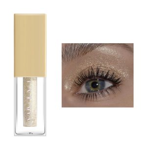 Mysense Liquid Glitter Eyeshadow,Shimmer Liquid Eye Shadow,Creates Multi-Dimensional Eye Glitter Makeup Looks,Quick Drying,Smudge Proof,02 Champagne