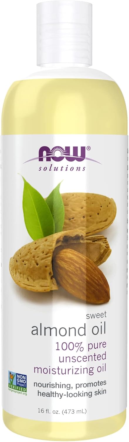 NOW Solutions, Sweet Almond Oil, 100% Pure Moisturizing Oil, Promotes Healthy-Looking Skin, Unscented Oil, 16-Ounce,Package may vary NOW Solutions, Sweet Almond Oil, 100% Pure Moisturizing Oil, Promotes Healthy-Looking Skin, Unscented Oil, 16-Ounce,Package may vary