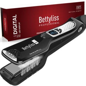 Steam Flat Iron Hair Straightener – Professional Hair Straightening Irons for Smooth and Frizz-Free Results (Black)