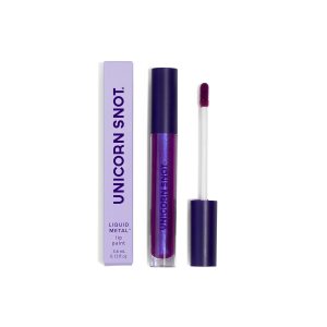 UNICORN SNOT Liquid Metal Lip Paint – Metallic Lip Gloss – Non-drying, Long-lasting Liquid Lipstick, Intense Pigment Lip Color with Metallic Shimmer – Vegan, Cruelty-Free Lip Makeup, Purple (Boom)