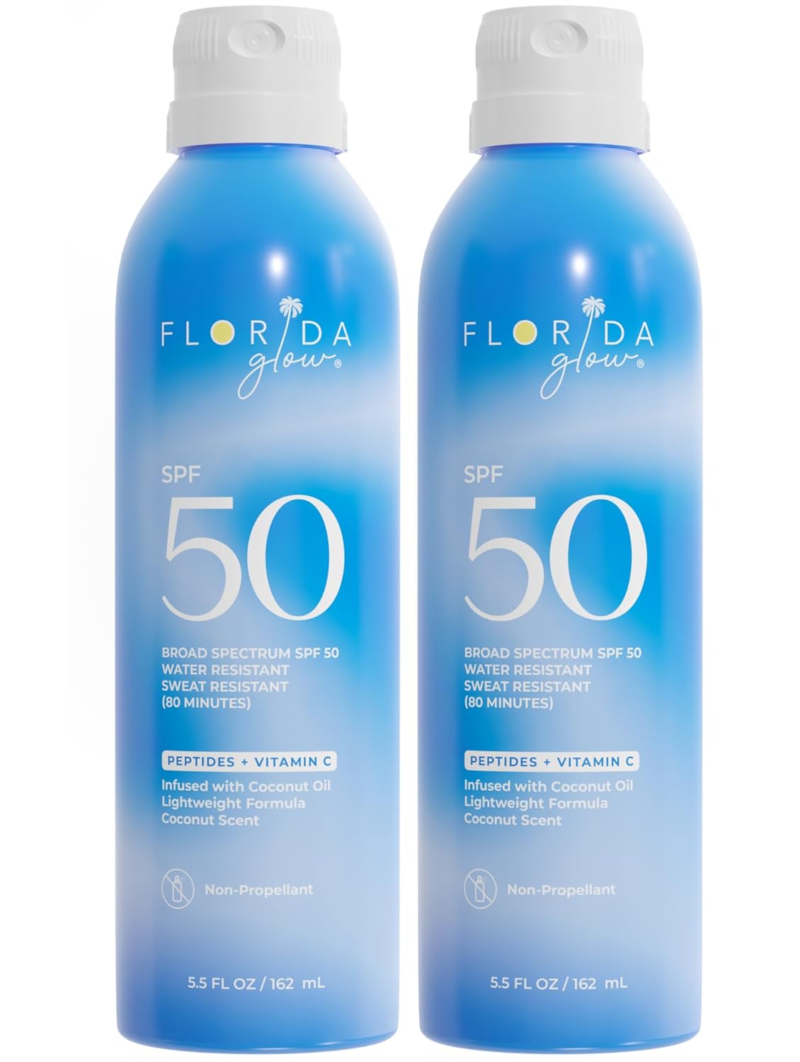 Florida Glow SPF 50 Sunscreen Spray- Hawaii 104 Reef Act & Florida Keys Compliant Broad Spectrum Water Resistant Sport Sun screen – Child Friendly Oxybenzone & Octinoxate Free (2-pack SPF 50) Florida Glow SPF 50 Sunscreen Spray- Hawaii 104 Reef Act & Florida Keys Compliant Broad Spectrum Water Resistant Sport Sun screen – Child Friendly Oxybenzone & Octinoxate Free (2-pack SPF 50)