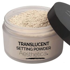 Aesthetica Translucent Setting Powder – Matte Finishing Makeup Loose Setting Powder – Flash Friendly Translucent Powder Foundation – Loose Face Powder Includes Velour Puff