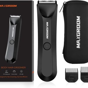 Body Hair Trimmer for Men – Waterproof Pubic Hair Trimmer, Groin Hair Trimmer for Men, Type-C Rechargeable & Replaceable Ceramic Blade Heads Ball Trimmer/Shaver, Personal Groomer for Men