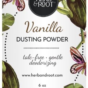 Vanilla Talc Free Dusting Powders made with Arrowroot, soothing oats, zinc, and magnesium. Free of Baking Soda. for chafing, deodorizing, sweating