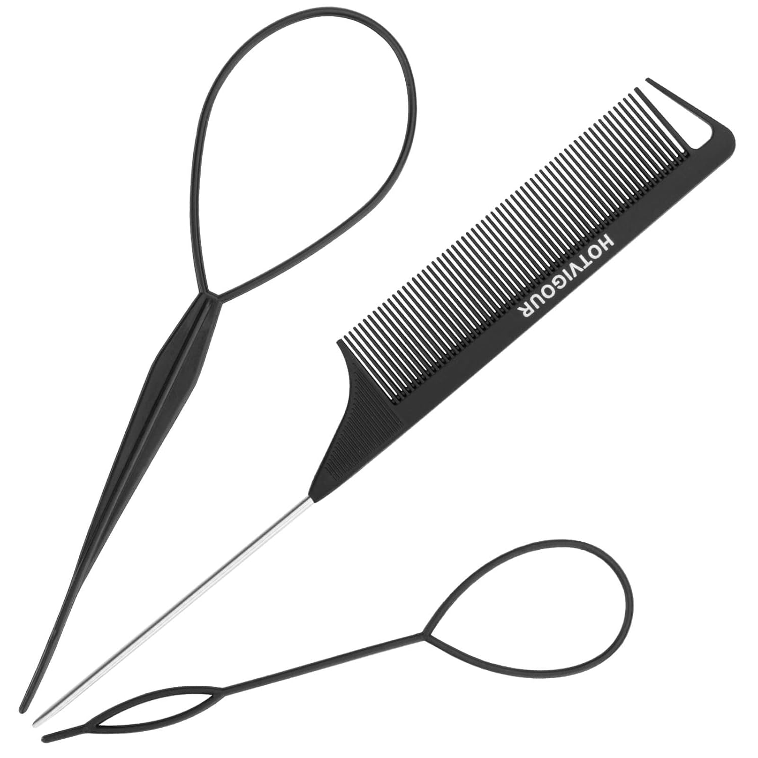 Topsyhair Tail Tools,4 pack hair braiding tools. 1pcs Tail Braiding Combo, 2pcs French Braid Tool Loop for Hair Styling (black) Topsyhair Tail Tools,4 pack hair braiding tools. 1pcs Tail Braiding Combo, 2pcs French Braid Tool Loop for Hair Styling (black)