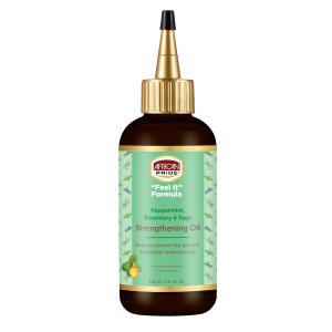 African Pride Feel It Formula, Strengthening Oil with Peppermint, Rosemary, and Sage, Helps promote Hair Growth, Nourishing Treatment for Split Ends and Dry Scalp for All Hair Types, 4 fl oz.