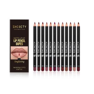 12 Colors Matte Lip Liner Set,Premium Waterproof Smooth Lip Pencils,Long Lasting Nude Liner Lipstick for Defining & Filling Lips