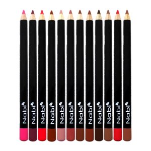 12 Colors Lip Liner Pencil Set, High Pigmented Lip Makeup Soft Pencils, Long wearing, Deep and Rich in Color, Smooth Ultra Fine